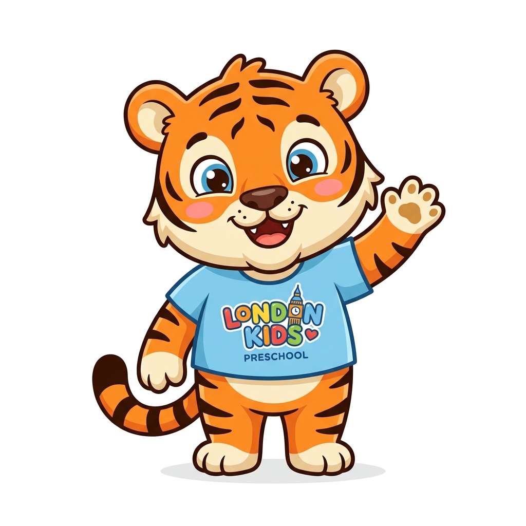 Smiling London Kids mascot ready for admission